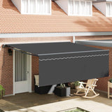 vidaXL Inklapbare Luifel Blauw en Wit 250 x 200 cm Aluminium en Stof
