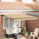 vidaXL Inklapbare Luifel Blauw en Wit 250 x 200 cm Aluminium en Stof
