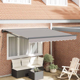 vidaXL Inklapbare Luifel Blauw en Wit 250 x 200 cm Aluminium en Stof