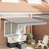 vidaXL Inklapbare Luifel Blauw en Wit 250 x 200 cm Aluminium en Stof