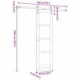 vidaXL Sliding Door ORKDAL White and Black 73.5 x 211 cm