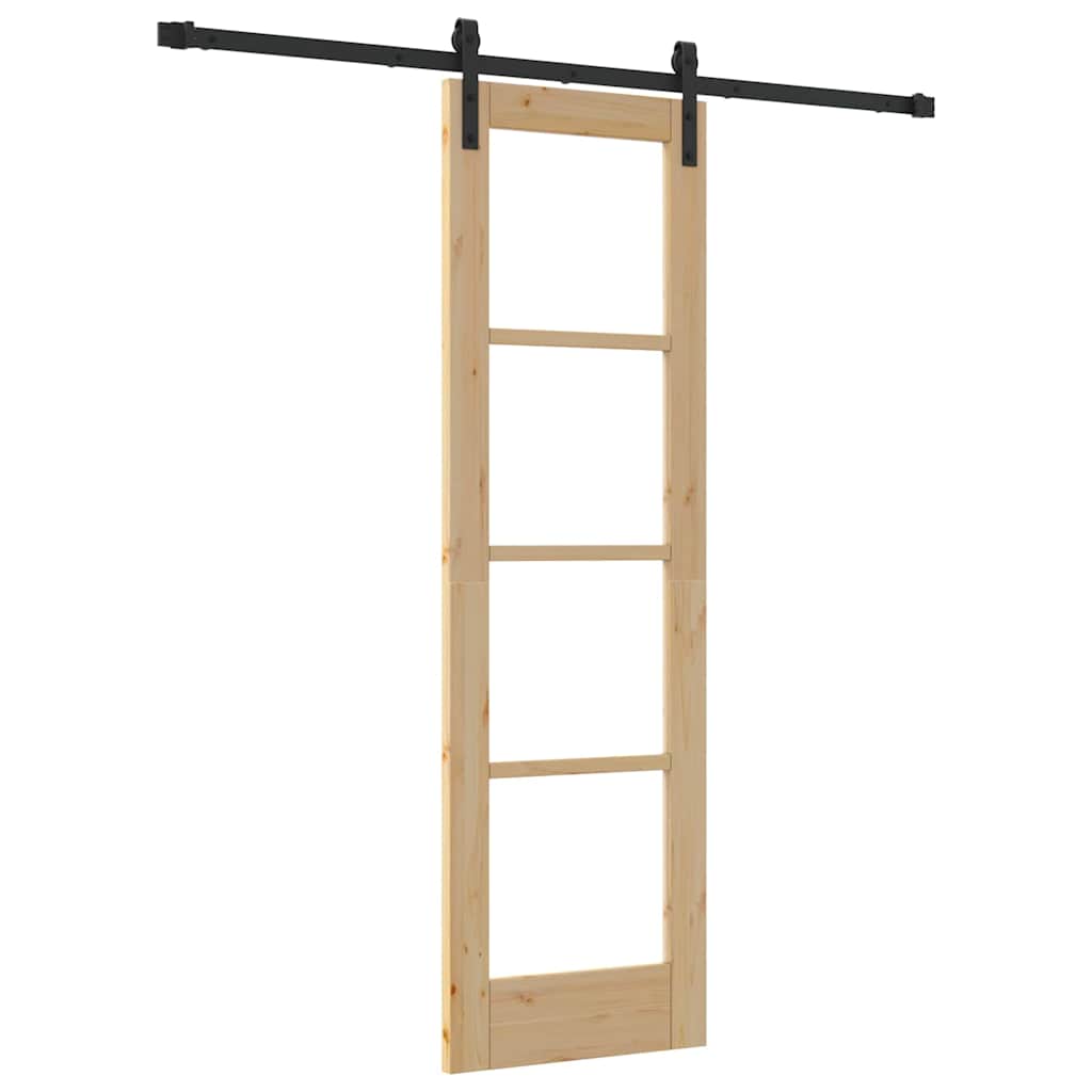 vidaXL Sliding Door ORKDAL White and Black 73.5 x 211 cm