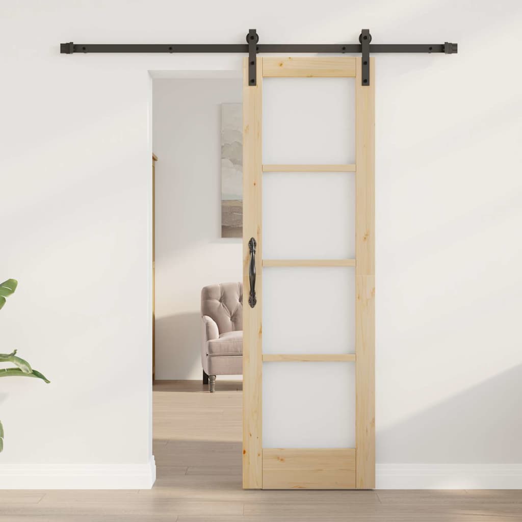 vidaXL Sliding Door ORKDAL White and Black 73.5 x 211 cm
