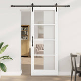 vidaXL Sliding Door ORKDAL White and Black 73.5 x 211 cm