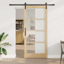 vidaXL Sliding Door ORKDAL White and Black 73.5 x 211 cm