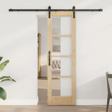 vidaXL Sliding Door ORKDAL White and Black 73.5 x 211 cm