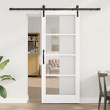 vidaXL Sliding Door ORKDAL White and Black 73.5 x 211 cm