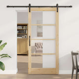 vidaXL Sliding Door ORKDAL White and Black 73.5 x 211 cm