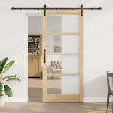 vidaXL Sliding Door ORKDAL White and Black 73.5 x 211 cm