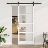 vidaXL Sliding Door ORKDAL White and Black 73.5 x 211 cm