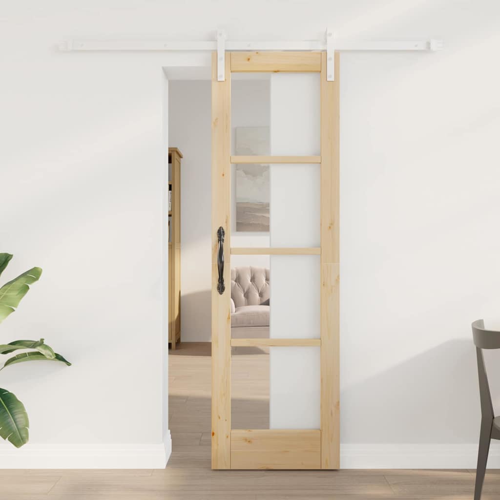 vidaXL Sliding Door ORKDAL White and Black 73.5 x 211 cm