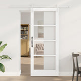 vidaXL Sliding Door ORKDAL White and Black 73.5 x 211 cm