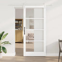 vidaXL Sliding Door ORKDAL White and Black 73.5 x 211 cm