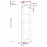 vidaXL Sliding Door ORKDAL White 73.5 x 211 cm Solid Pine Wood and Glass