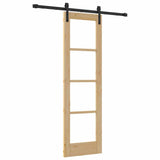 vidaXL Sliding Door ORKDAL White 73.5 x 211 cm Solid Pine Wood and Glass