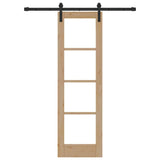 vidaXL Sliding Door ORKDAL White 73.5 x 211 cm Solid Pine Wood and Glass