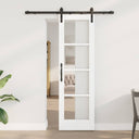 vidaXL Sliding Door ORKDAL White 73.5 x 211 cm Solid Pine Wood and Glass