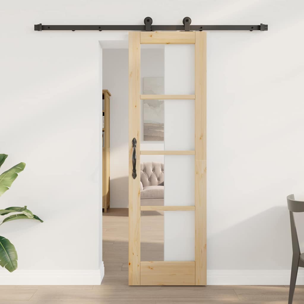 vidaXL Schuifdeur ORKDAL Wit en Zwart 73,5 x 211 cm