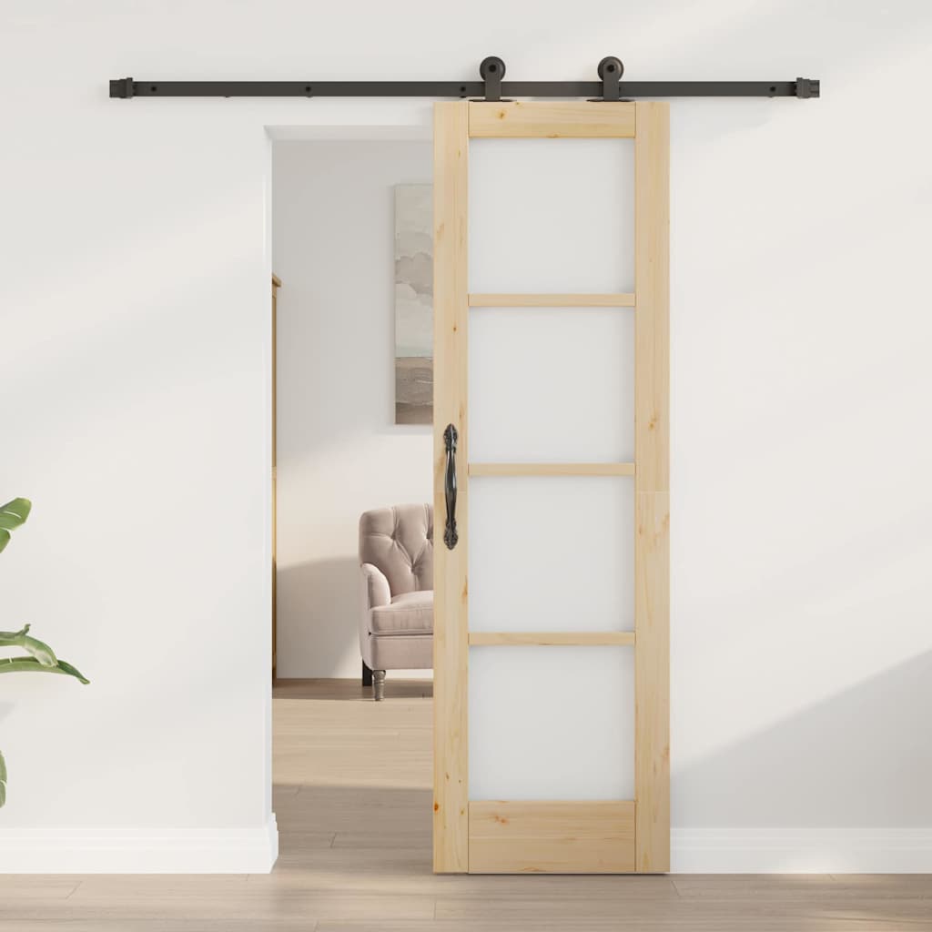 vidaXL Schuifdeur ORKDAL Wit en Zwart 73,5 x 211 cm
