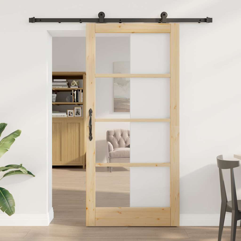 vidaXL Schuifdeur ORKDAL Wit en Zwart 73,5 x 211 cm