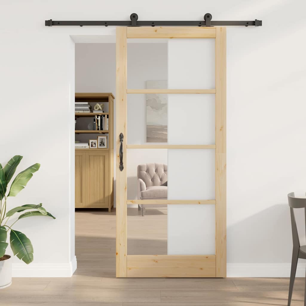 vidaXL Schuifdeur ORKDAL Wit en Zwart 73,5 x 211 cm