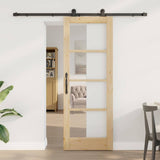 vidaXL Schuifdeur ORKDAL Wit en Zwart 73,5 x 211 cm