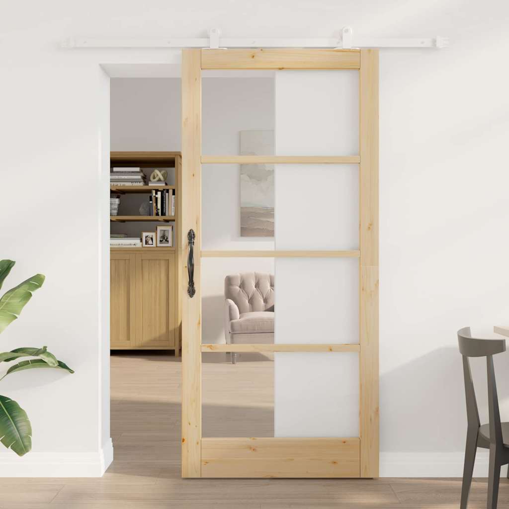 vidaXL Schuifdeur ORKDAL Wit en Zwart 73,5 x 211 cm