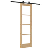 vidaXL Schuifdeur ORKDAL Wit 73,5 x 211 cm Massief grenenhout en glas