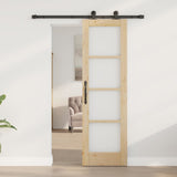 vidaXL Schuifdeur ORKDAL Wit 73,5 x 211 cm Massief grenenhout en glas