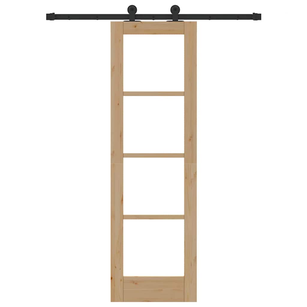 vidaXL Schuifdeur ORKDAL Wit 73,5 x 211 cm Massief grenenhout en glas