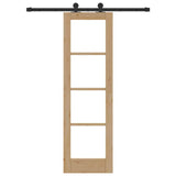 vidaXL Schuifdeur ORKDAL Wit 73,5 x 211 cm Massief grenenhout en glas