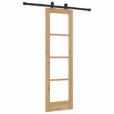 vidaXL Schuifdeur ORKDAL Wit 73,5 x 211 cm Massief grenenhout en glas