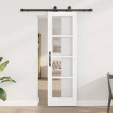 vidaXL Schuifdeur ORKDAL Wit 73,5 x 211 cm Massief grenenhout en glas