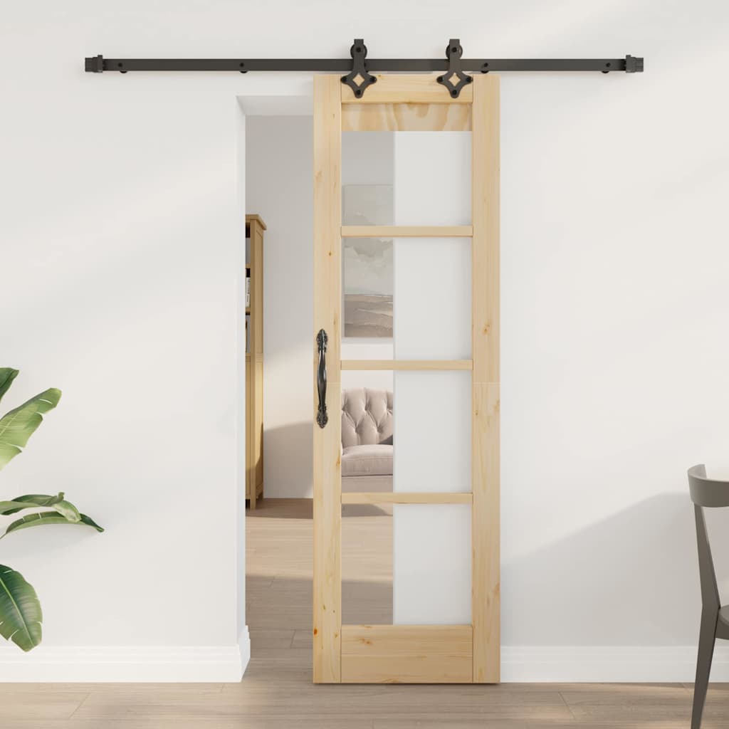 vidaXL Schuifdeur ORKDAL Wit en Zwart 73,5 x 211 cm