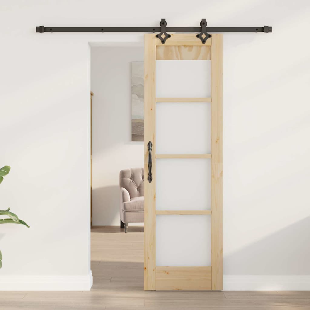 vidaXL Schuifdeur ORKDAL Wit en Zwart 73,5 x 211 cm