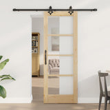 vidaXL Schuifdeur ORKDAL Wit en Zwart 73,5 x 211 cm