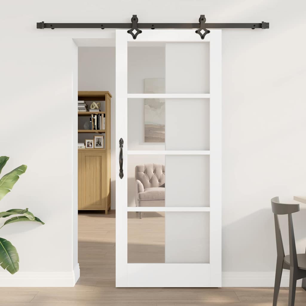 vidaXL Schuifdeur ORKDAL Wit en Zwart 73,5 x 211 cm