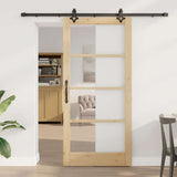 vidaXL Schuifdeur ORKDAL Wit en Zwart 73,5 x 211 cm
