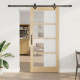 vidaXL Schuifdeur ORKDAL Wit en Zwart 73,5 x 211 cm