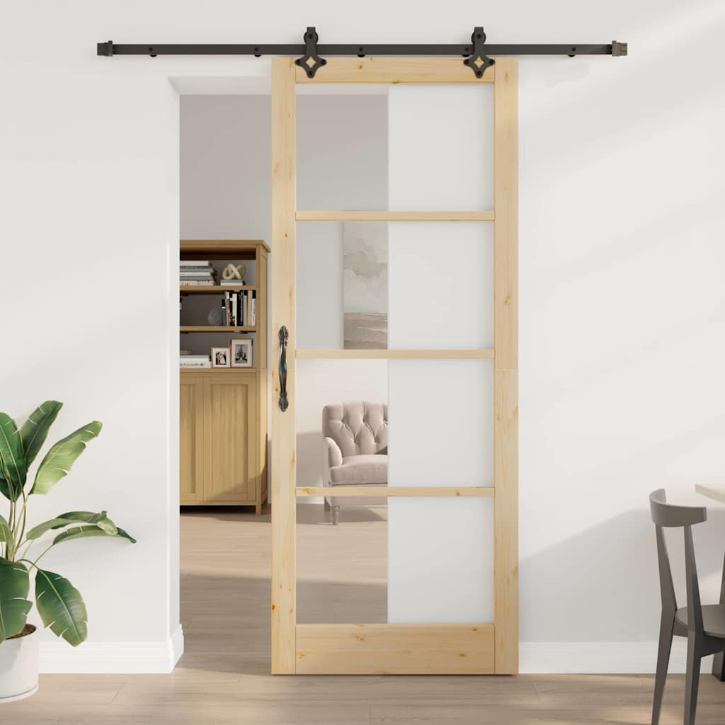 vidaXL Schuifdeur ORKDAL Wit en Zwart 73,5 x 211 cm