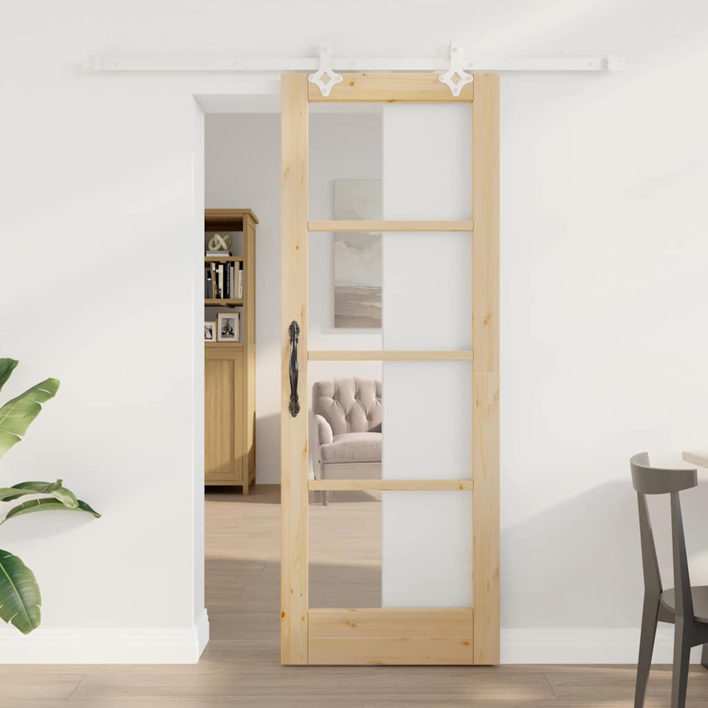 vidaXL Schuifdeur ORKDAL Wit en Zwart 73,5 x 211 cm