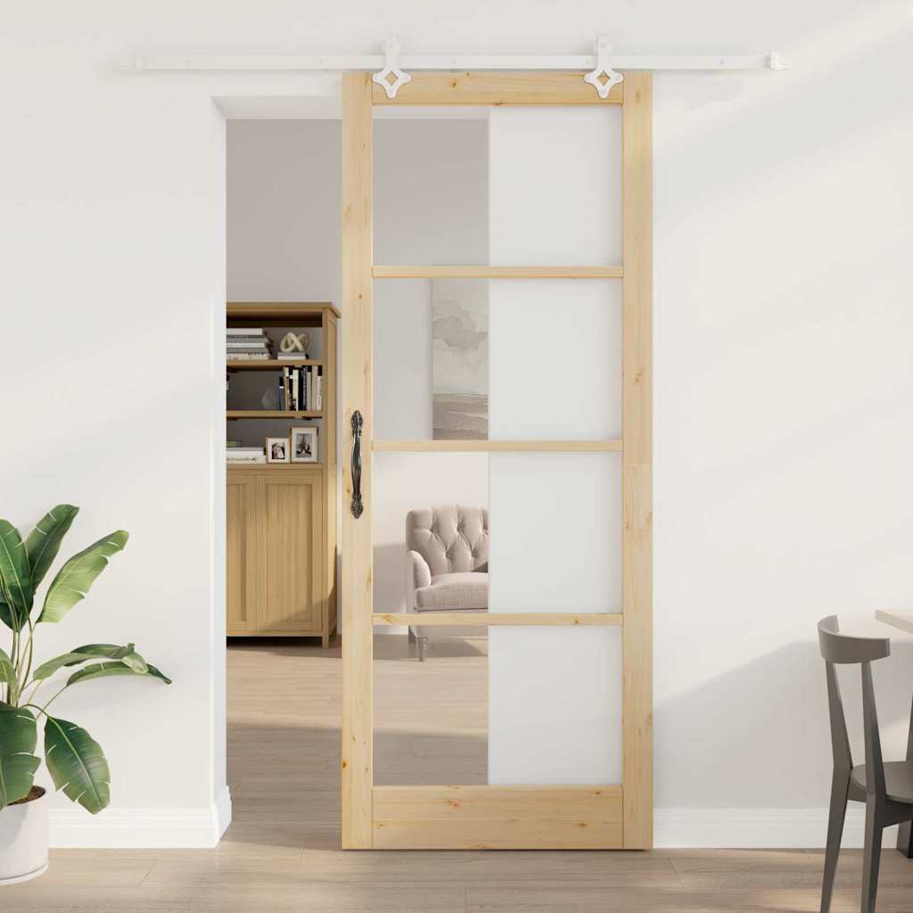 vidaXL Schuifdeur ORKDAL Wit en Zwart 73,5 x 211 cm