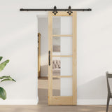 vidaXL Schuifdeur Wit 73,5 x 211 cm Massief grenenhout en glas