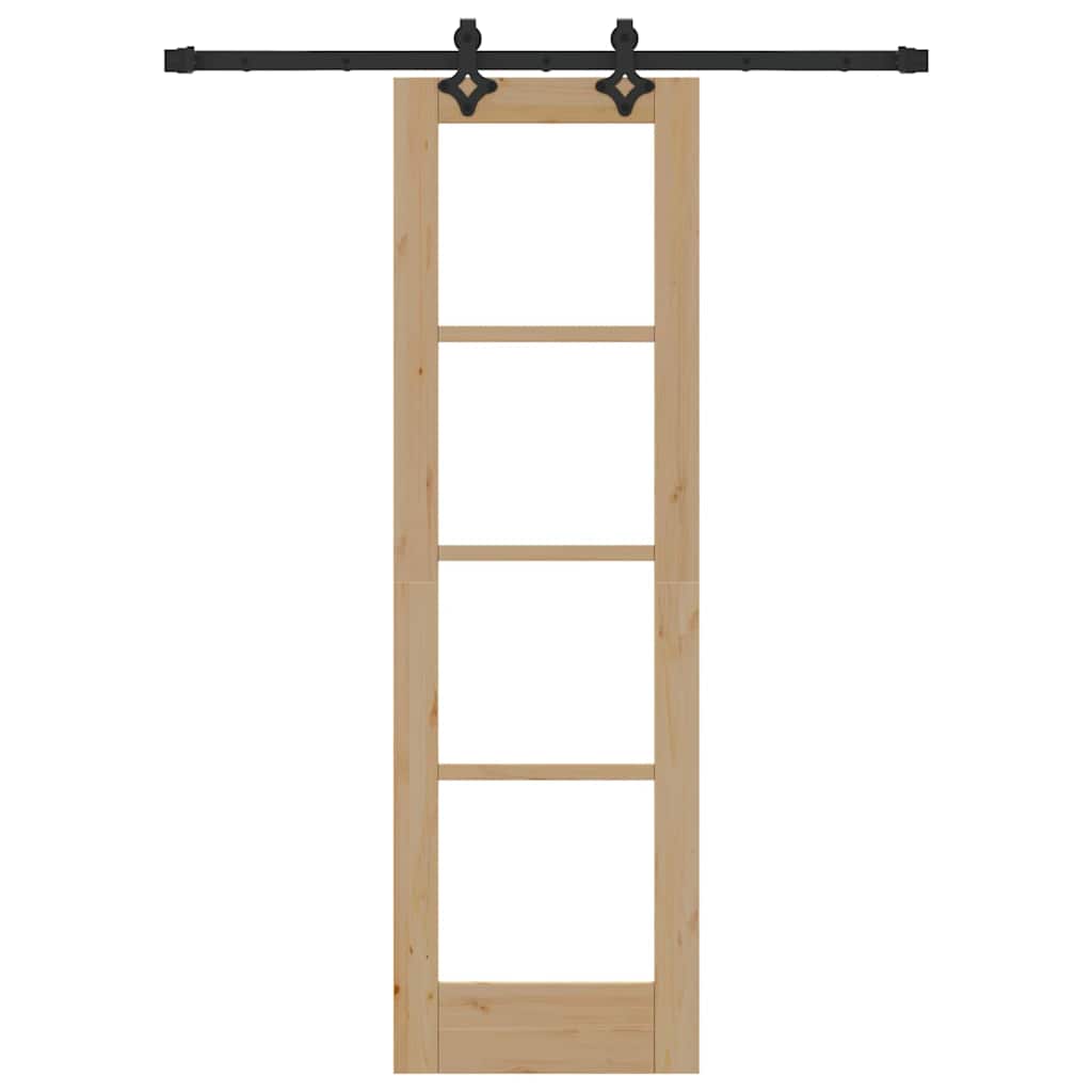vidaXL Schuifdeur Wit 73,5 x 211 cm Massief grenenhout en glas