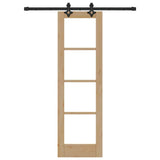 vidaXL Schuifdeur Wit 73,5 x 211 cm Massief grenenhout en glas
