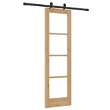 vidaXL Schuifdeur Wit 73,5 x 211 cm Massief grenenhout en glas