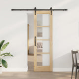 vidaXL Schuifdeur Wit 73,5 x 211 cm Massief grenenhout en glas