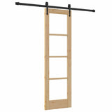 vidaXL Schuifdeur Wit 73,5 x 211 cm Massief grenenhout en glas