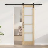 vidaXL Schuifdeur Wit 73,5 x 211 cm Massief grenenhout en glas