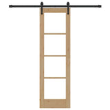 vidaXL Schuifdeur Wit 73,5 x 211 cm Massief grenenhout en glas